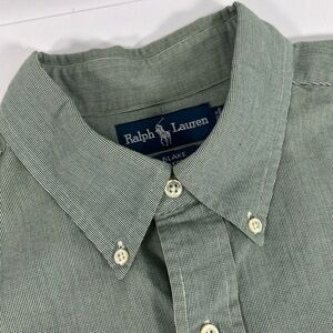 Ralph Lauren Mens XXL Green "Blake" Long Sleeve Button Up Shirt Classic Preppy